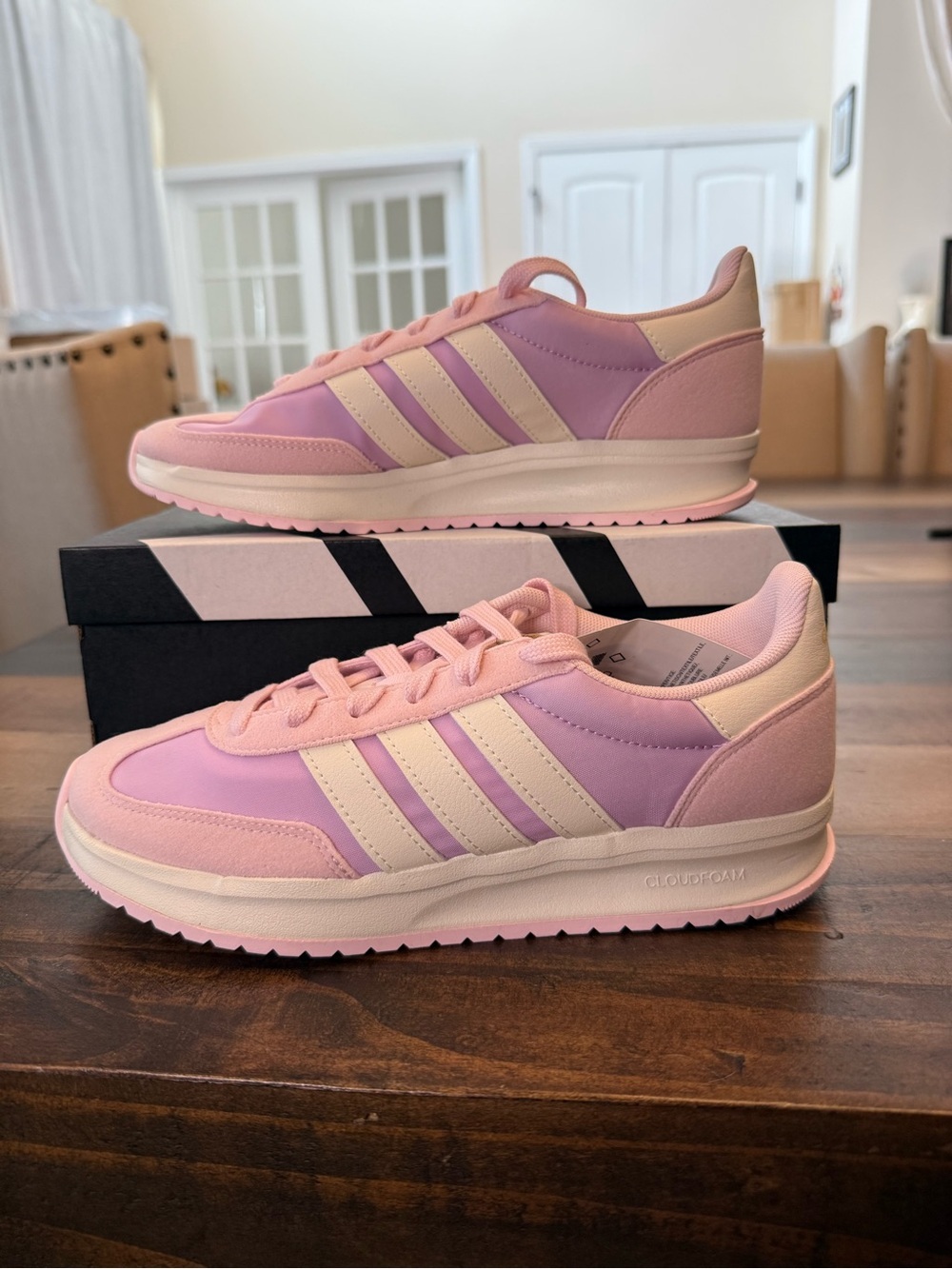 Adidas Run 70s 2.0 Bliss Lilac/Off White/Clear Pink Colorway, Sizes 6J